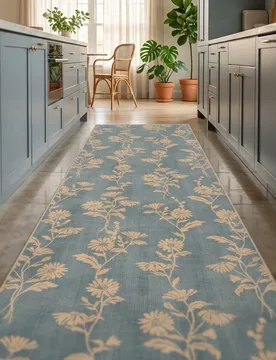 Pieza Alfombra/Tapete/Felpudo/Pasillo de área con patrón floral vintage, rayado y botánico, alfombra suave y lavable para baño, cocina, entrada, p - Shein - FashionsVida