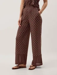 Magdalena Geometric Jersey Trousers Chocolate female