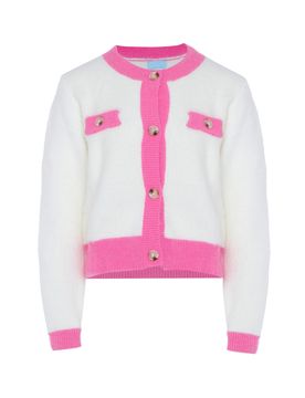 Poomi Cárdigan rosa / blanco