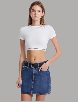 Top Guess GJ Cropped Logato Slim Donna - Cotone e Modal