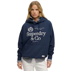 Felpa Con Cappuccio Luxe Casual Embroidered Relaxed Fit Richest Navy L