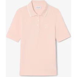 Polo de mujer con insignia en dos tonos de corte ajustado en de manga corta