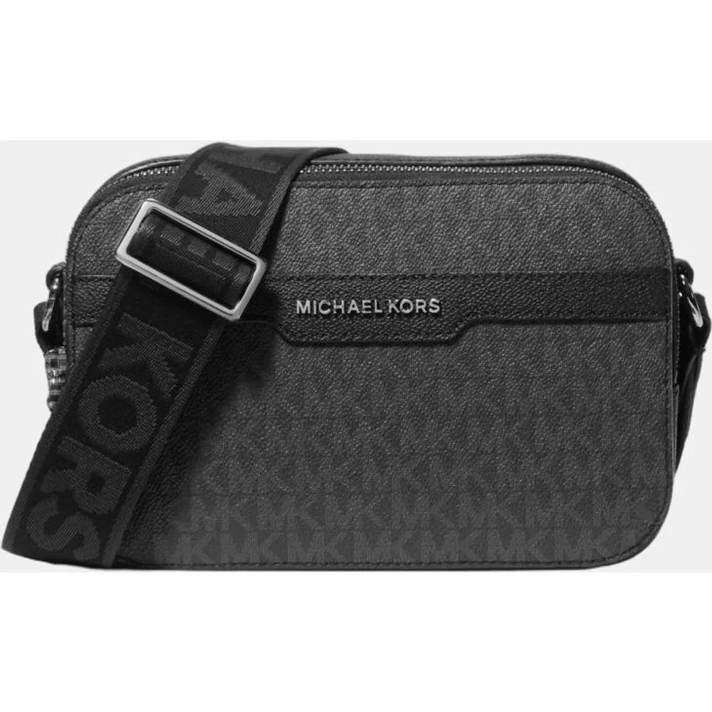Bandolera de hombre dos cremalleras con estampado logotipos MK - Michael Kors - FashionsVida