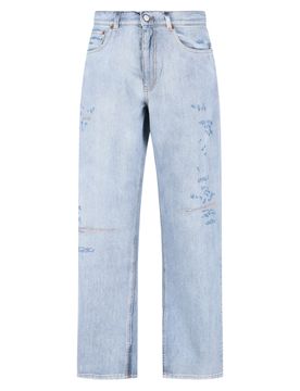 Cotton Denim Jeans with Pocket Lining