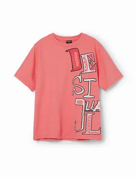 T-shirt logo arty ORANGE 3/4 male - Desigual - FashionsVida