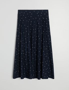 Gonna midi in viscosa a pois - multicolor