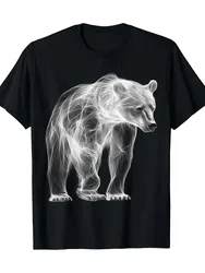 Bear Animal Graphic Illustration Bear T-Shirt 100% Cotton O-Neck Short Sleeve Summer Casual Mens T-shirt Streetwear