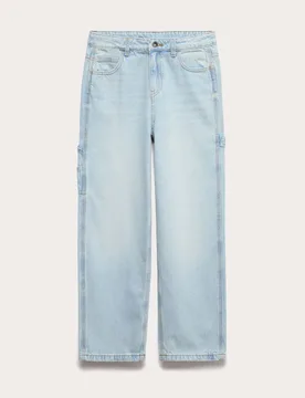 Relaxed Pure Cotton Carpenter Jeans (6-16 Yrs) Light Denim male - M&S - FashionsVida