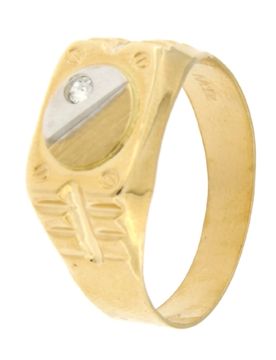 Anello Uomo Oro Giallo Bianco GL101275