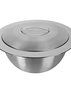 Thermoschüssel mit Deckel, Edelstahl silber