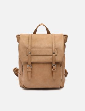 Misako Carloti flap backpack Camel