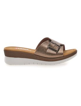 Ciabatte bronzo con fibbia e plantare comfort 7185 39
