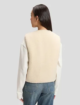 Relaxed Short Sherpa Vest Ecru Größe L female - Lee - FashionsVida