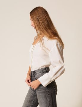 Chemise asymétrique en popeline