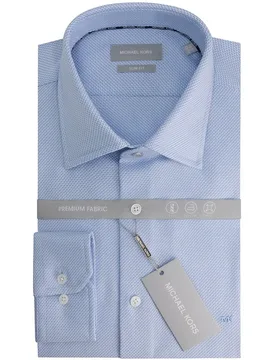 Camisa de hombre de vestir modern fit en tejido dobby 3D de dos capas - Michael Kors - FashionsVida