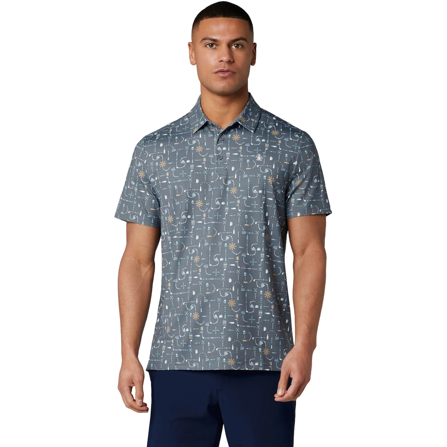 Polo Beer Pong Geo, blaugrau/bunt l - Original penguin - FashionsVida