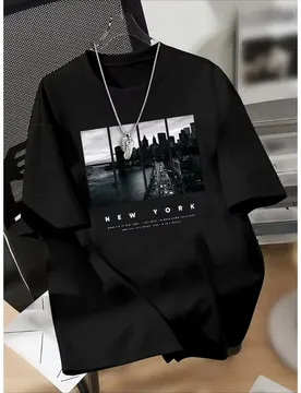 City scenery printed pure cotton short sleeved T-shirt for men and women, casual summer wear for couples, comfortable and durabl - Aliexpress - FashionsVida