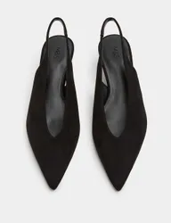 Kitten Heel Pointed Slingback Shoes Black female