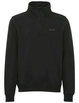 Blend felpa nera mezza zip 20714493