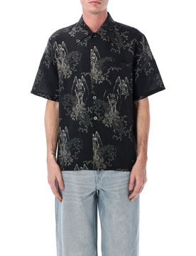 Every Shirt Shortsleeve Death Paisley Print Cotton Linen