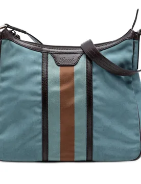 Canvas Web Shoulder Bag - Gucci - FashionsVida