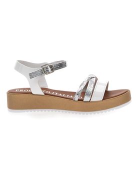 Sandali Bianchi e Argento con Platform 4194 38