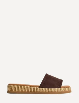 Women's Stay Brown Flatform Mule Sandals Size: 7-Standard Fit - Brown - Size: 7-Standard Fit - Linzi - FashionsVida
