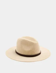 Knitted Broad Brim Hat Stone male