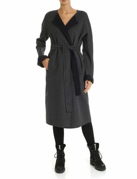 Cardigan reversibile blu e