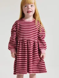 Cotton Rich Cosy Striped Dress (2-8 Yrs) Soft Pink female