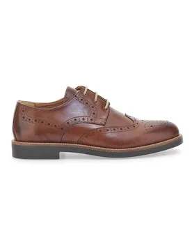 Scarpe Stringate Marroni Con Ricamo All'Inglese 8023 41 - Pittarello - FashionsVida