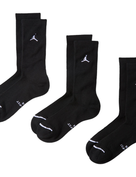 Everyday Cushioned Crew 3 Pack Unisex Socken - Schwarz - Größe 39 - 42 Black 39 - 42