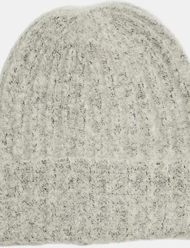 Gorro de punto con dobladillo en gris claro - Pieces - FashionsVida