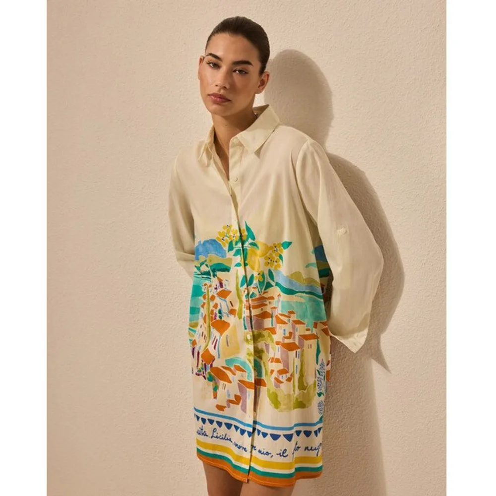 Camisa de baño estampada de mujer - Énfasis - FashionsVida