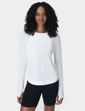 Breathe Easy Crew Neck Running Top White - Sweaty betty - FashionsVida