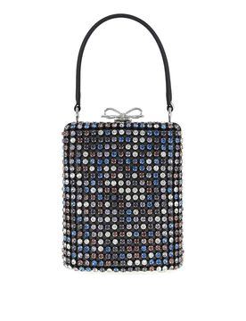Mini borsetta in maglia multi-cristallo