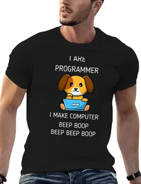 I are programmer i make computer beep boop , dog programmer T-Shirt Trendy Pattern T-Shirt for Men - Aliexpress - FashionsVida