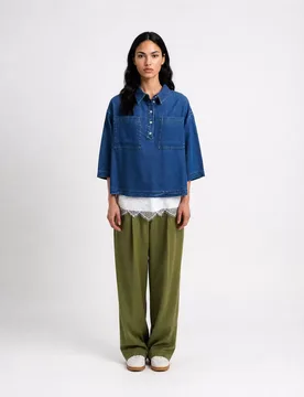 XS LYOCELL POLO BLOUSE female - XS - FashionsVida