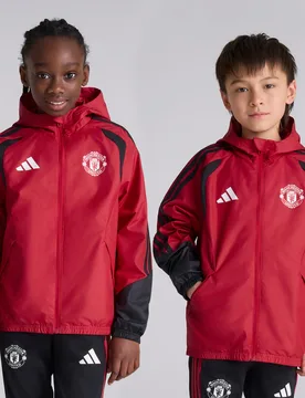 Manchester United Kids 26/27 Training Tiro All Weather Jacket Red 11-12Y - Adidas - FashionsVida