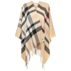 Checked Poncho by - camel - Damen