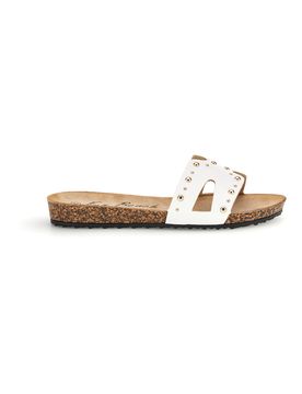 Ciabatte bianche con borchie 18108 39