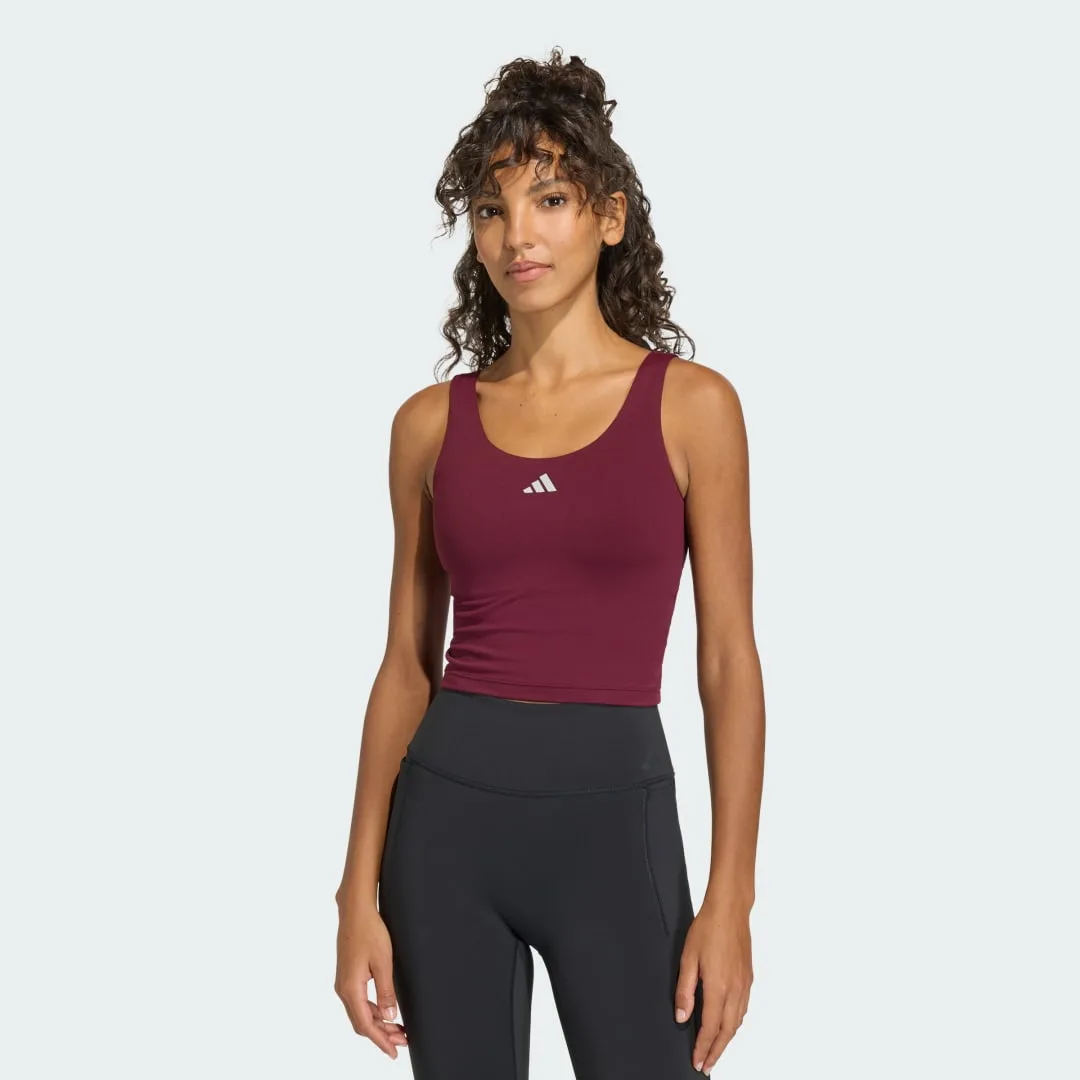 Canotta 3 Stripes Studio All Me Light Support 2XL Maroon - Adidas - FashionsVida