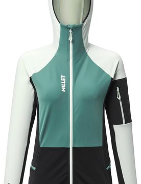 Skitourenjacke Pierra Ment Hoodie W Bottle Seaweed für Damen Größe XS Grün