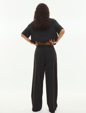Palazzo-Jogginghose mit Gummibund Schwarz XS