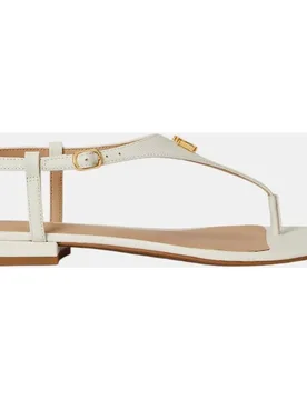 Sandalia plana Everley de mujer en piel con cierre de hebilla - Lauren Ralph Lauren - FashionsVida
