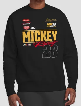 Unisex Mickey Mouse Racing 28 Sweatshirt, Black Size: Medium - Black - Size: M - Disney - FashionsVida