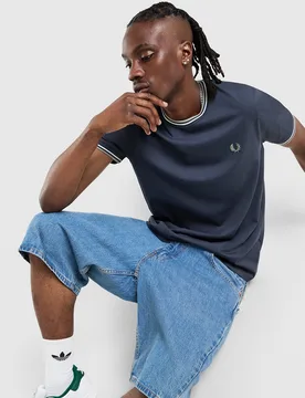 Twin Tipped T-Shirt - Herren, Blau - male - Size: M - Fred perry - FashionsVida
