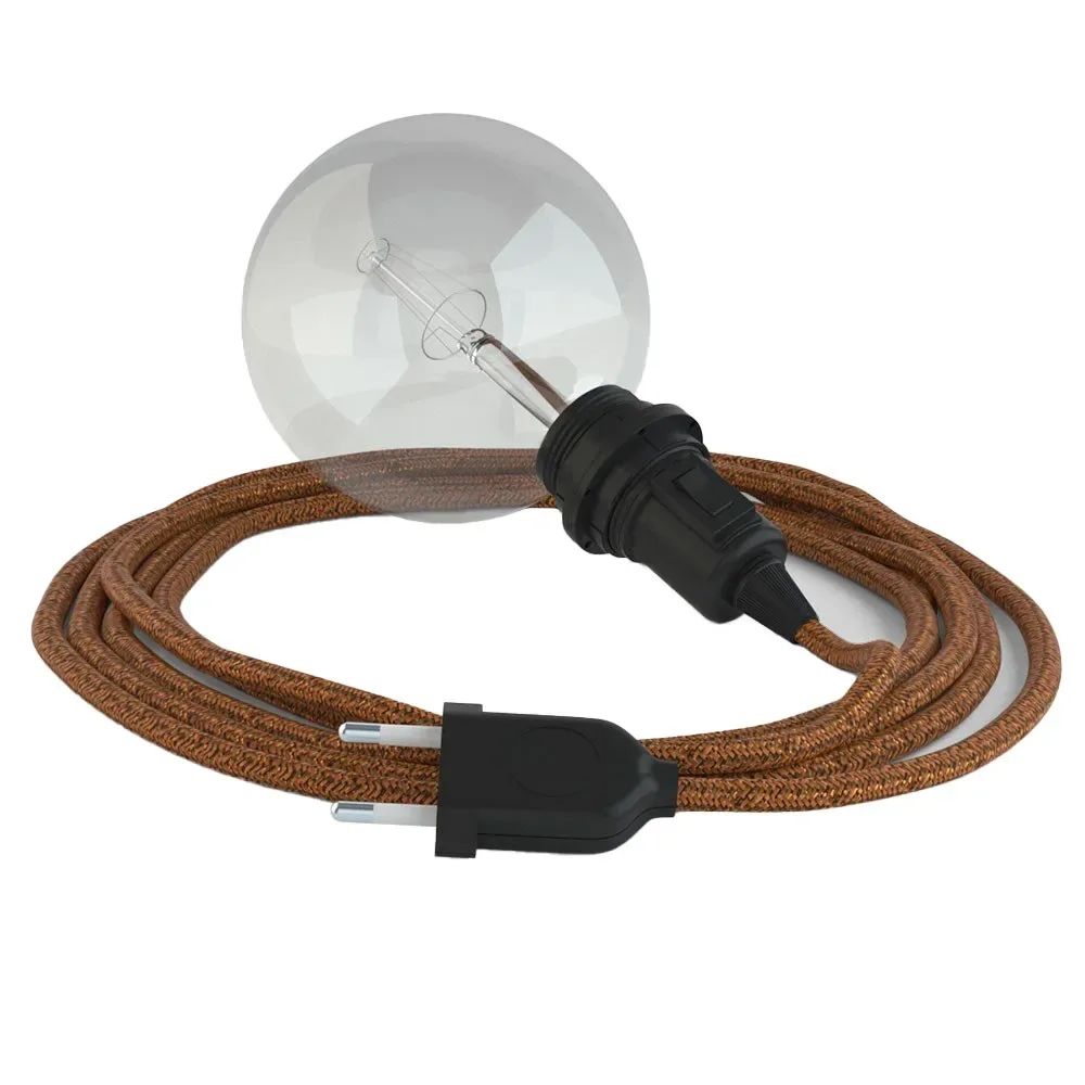 Cables Lampe Suspendue Pour Abat-jour Rl22 3 M Glittering Copper / Black One Size - Creative - FashionsVida