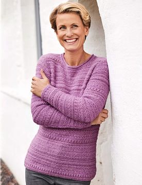 Alpaka-Pullover-Strukturstrick Lima - Flieder - female - Size: 48