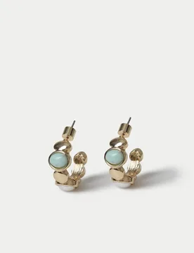 Natural Stone Hoop Earrings Gold female - Per Una - FashionsVida